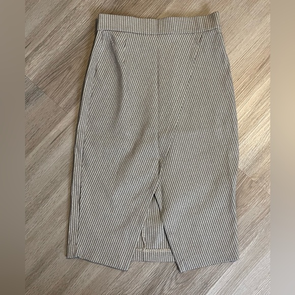 Dynamite Plaid Checkered Midi Wrap Pencil Skirt with Slit - Picture 1 of 1